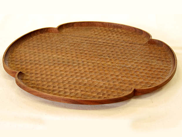 花形パン皿　（ウォールナット　特大）